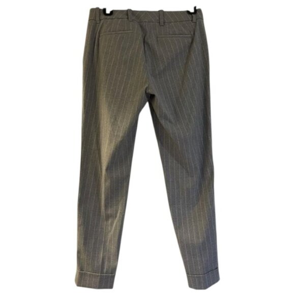 Calvin Klein grey white pinstripe cropped cuff women's trouser pants size 10 - Picture 3 of 5